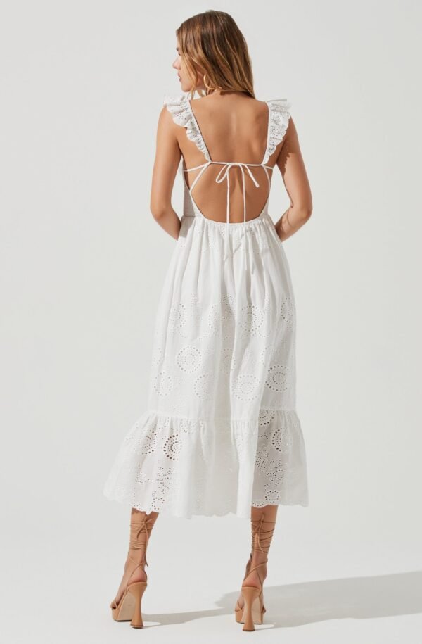 Cottage Eyelet Ruffle Midi Dress - 图片 5