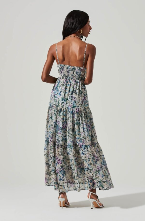 Brandy Floral Cinched Front Cutout Maxi Dress - 图片 5