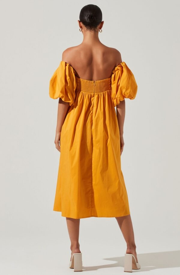 Carlin Off Shoulder Puff Sleeve Midi Dress - 图片 6