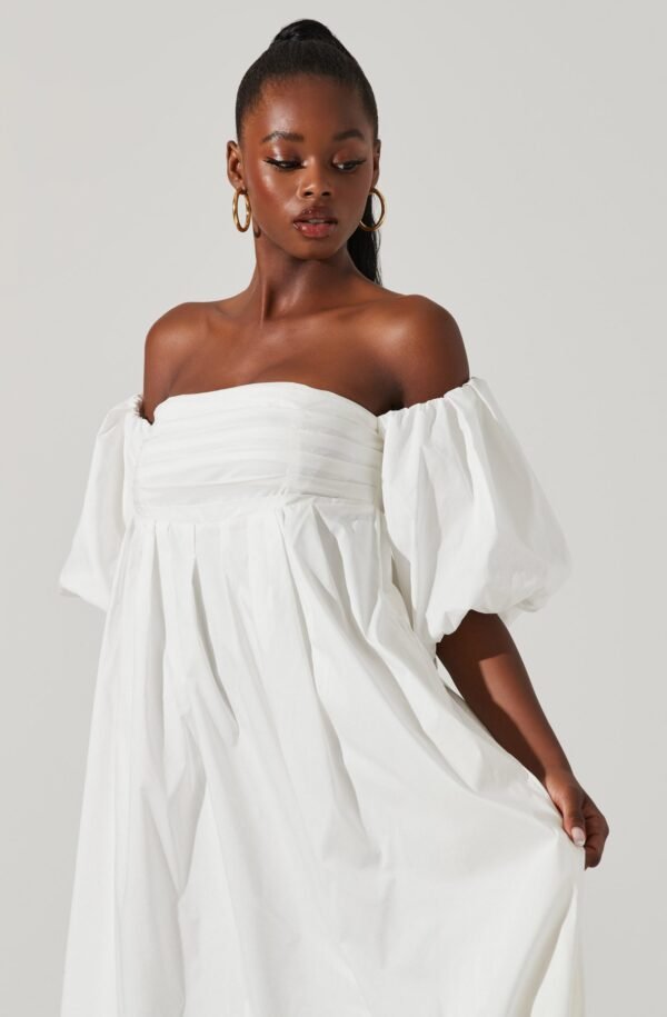Carlin Off Shoulder Puff Sleeve Midi Dress - 图片 13
