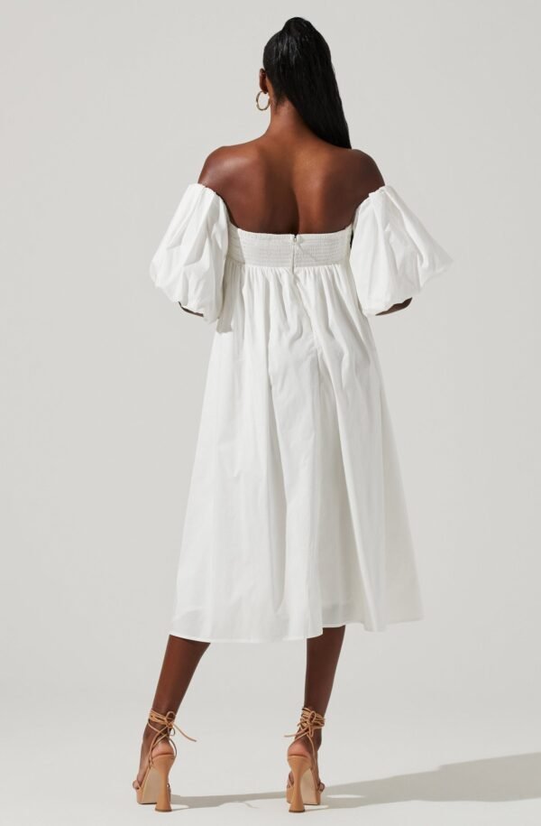Carlin Off Shoulder Puff Sleeve Midi Dress - 图片 15