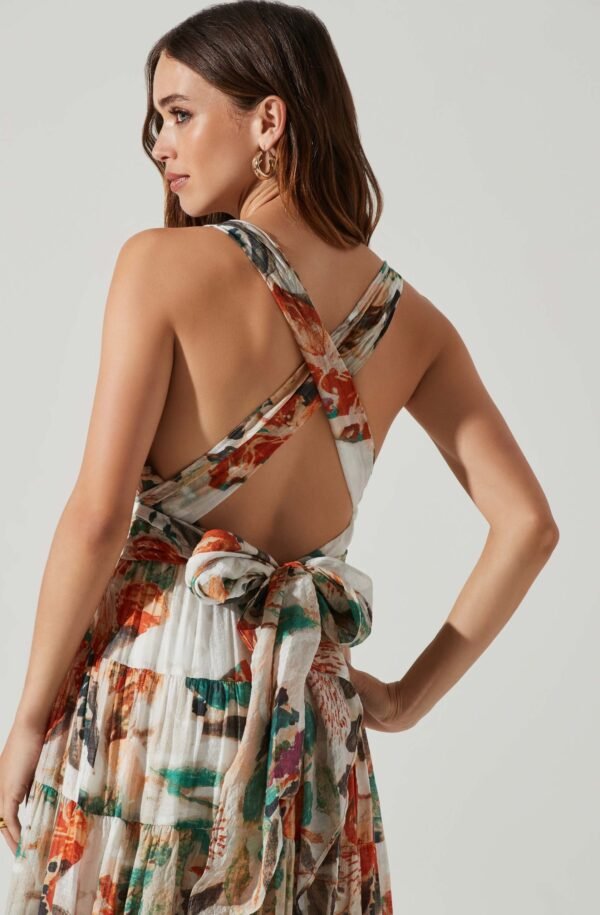 Almina Floral Pleated Midi Dress - 图片 4