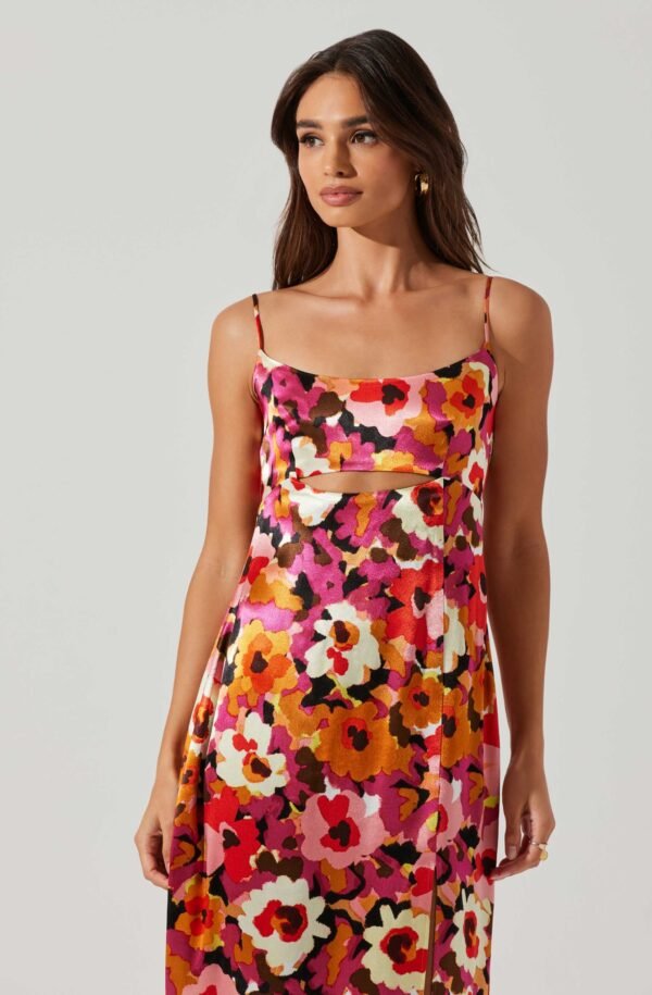 Chelsi Floral Satin Midi Dress - 图片 2