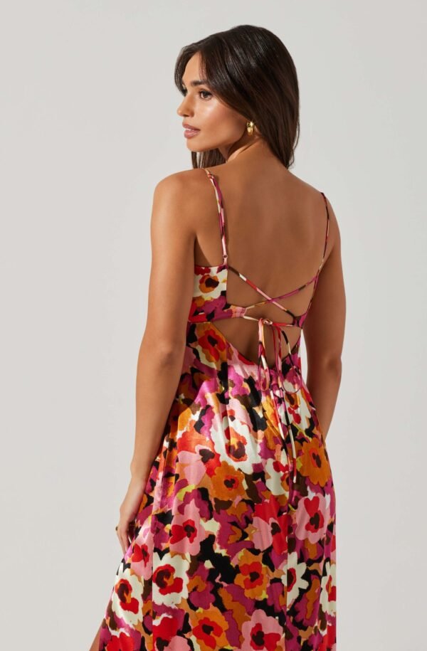Chelsi Floral Satin Midi Dress - 图片 3
