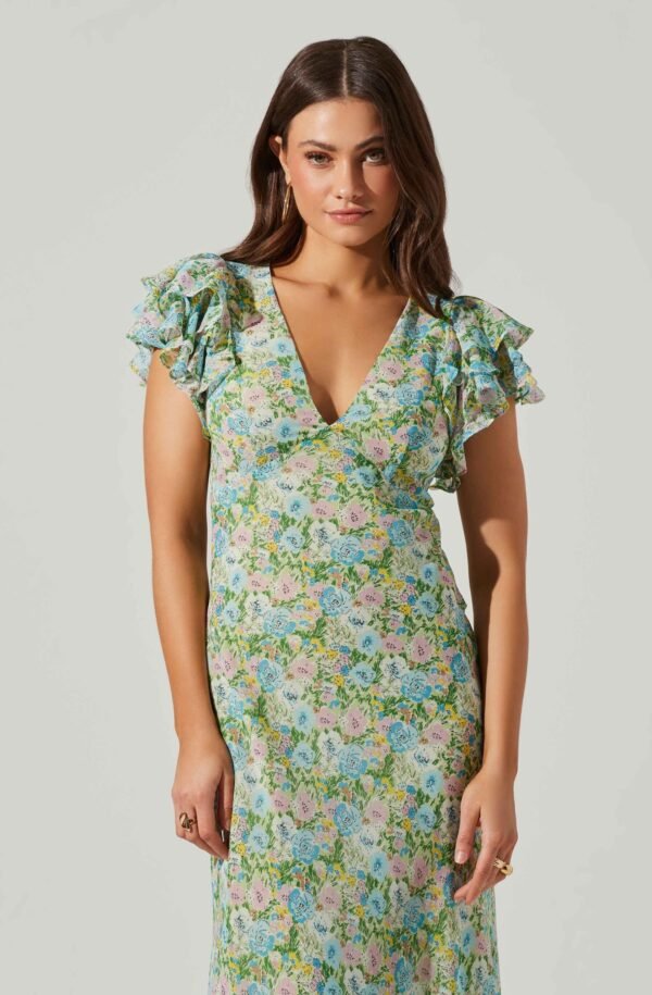 Celestine Floral Ruffle Midi Dress - 图片 14