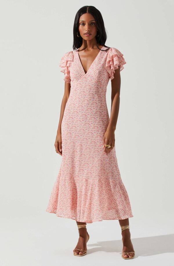 Celestine Floral Ruffle Midi Dress - 图片 7