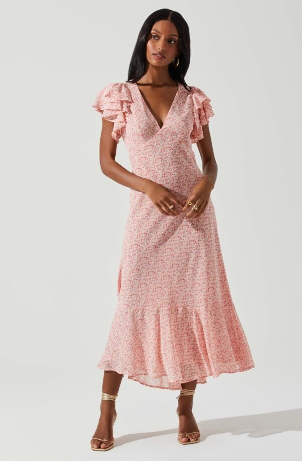 Celestine Floral Ruffle Midi Dress - 图片 9