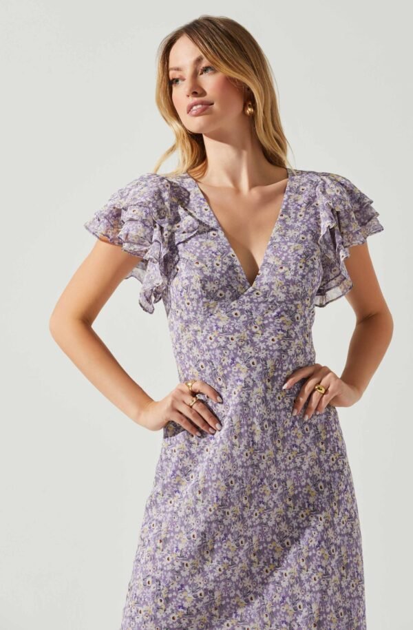 Celestine Floral Ruffle Midi Dress - 图片 4