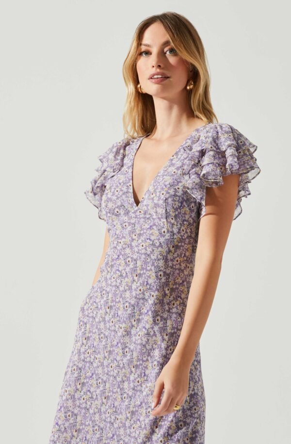 Celestine Floral Ruffle Midi Dress - 图片 2