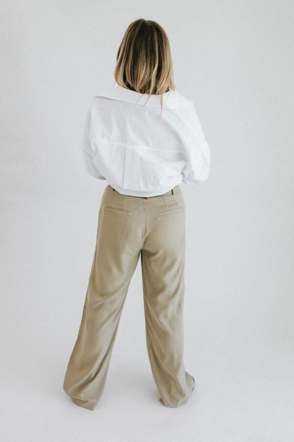Cobblestone Wide Leg Trouser – Khaki - 图片 5