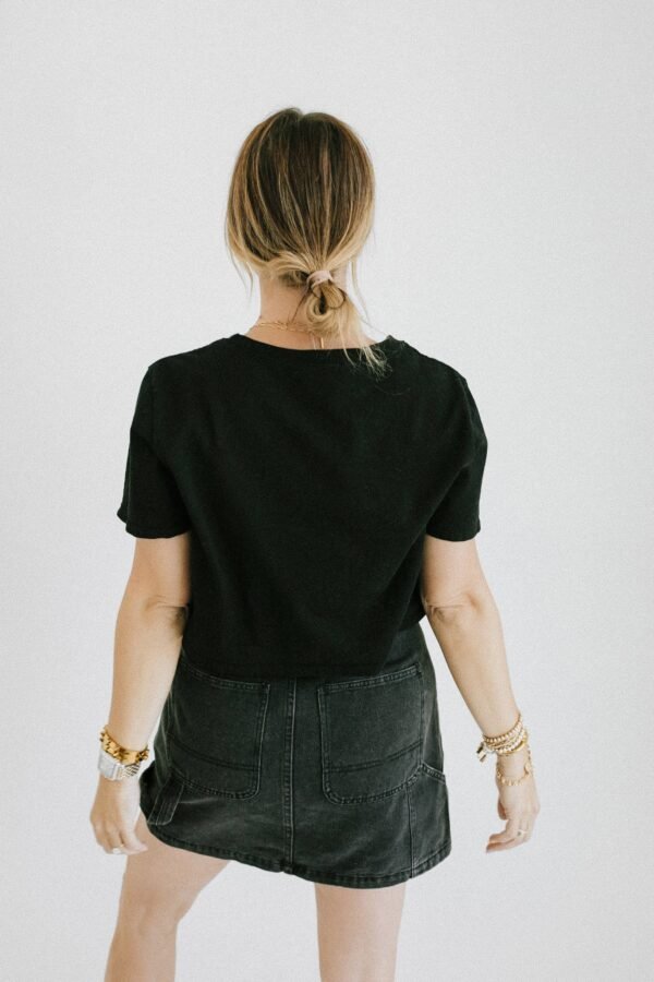 Bonjour Denim Mini Skirt – Black - 图片 7