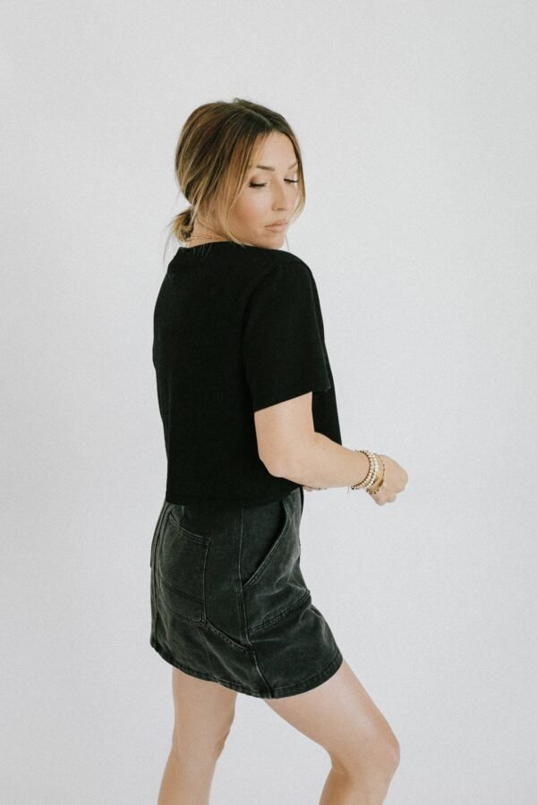 Bonjour Denim Mini Skirt – Black - 图片 6