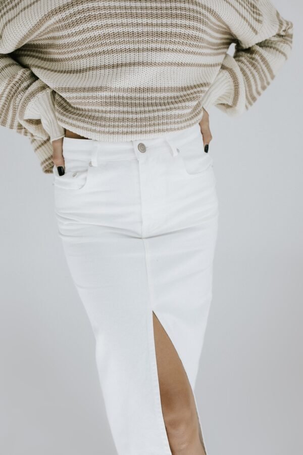 Staycation Denim Skirt – White - 图片 4