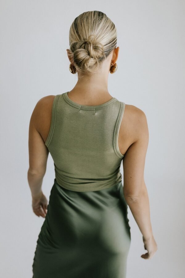 Good Things Satin Skirt – Olive - 图片 5