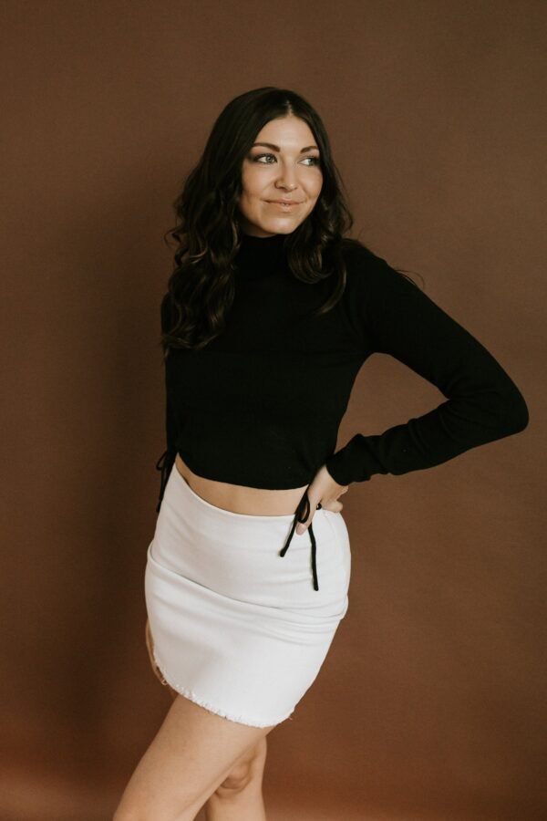 Fredrick Frayed Skirt – Off White Denim - 图片 5