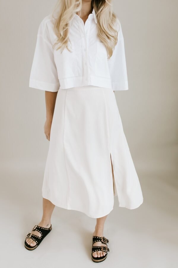 Hendricks Side Slit Midi Skirt – Champagne - 图片 3